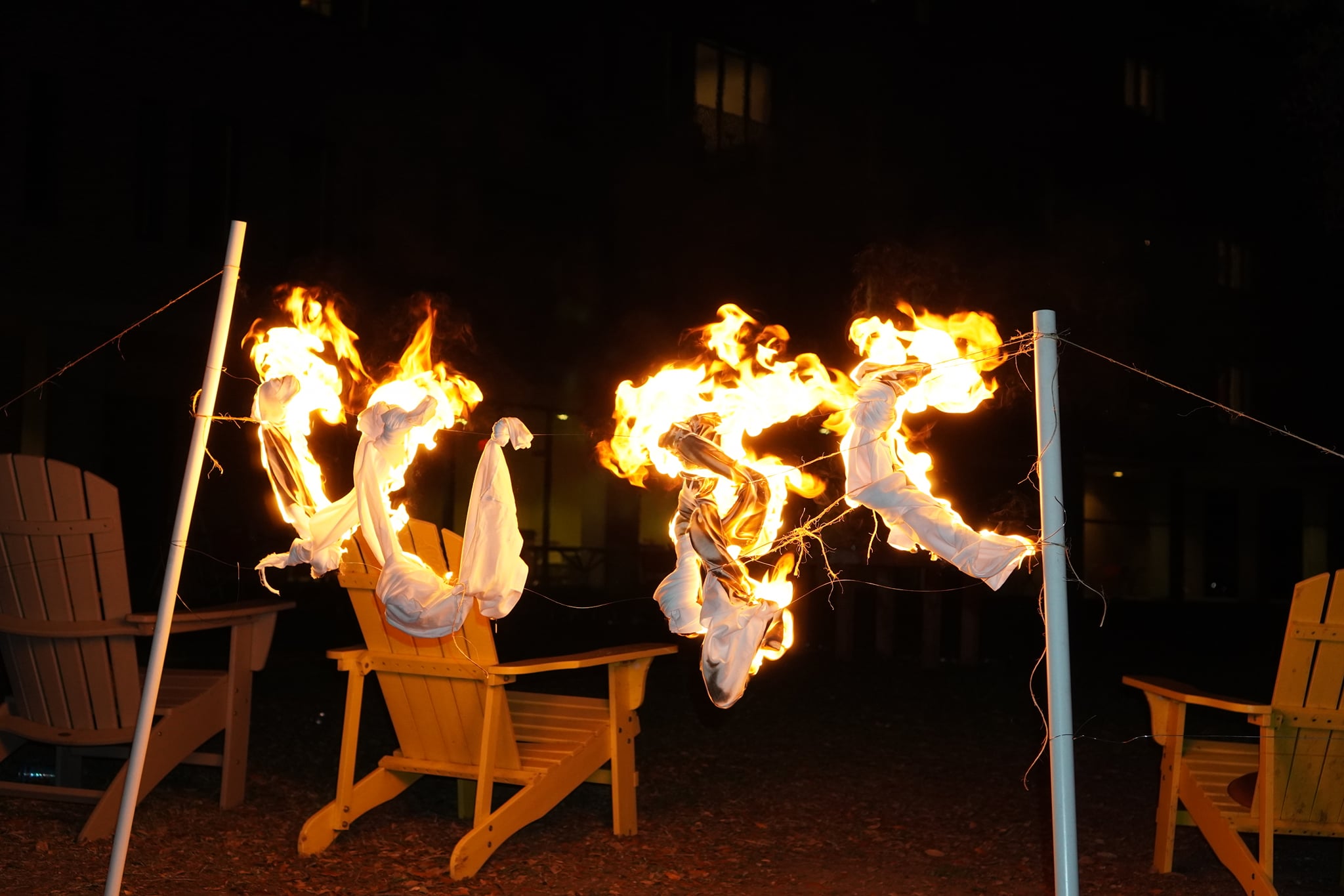 burning will rice letters in cloth